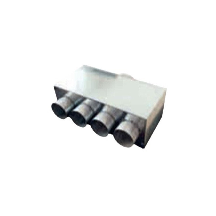 Irsap Luftzufuhr- und -ablass-Plenum aus verzinktem Stahlblech, Hauptanschluss DN160 + 4 Nebenanschlüsse DN80 und 1 Anschluss DN125 ARCA A00PLE040816000