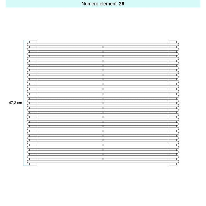 Irsap Design-Heizkörper ARPA 12 horizontal, 26 Glieder, H 47,2 × B 92 × T 4 cm, Weiß Standard glänzend (Farbcode 01) A1209202601IR01H01