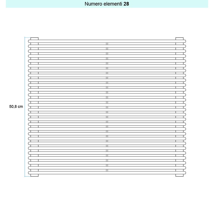 Irsap Design-Heizkörper ARPA 12 horizontal, 28 Glieder, H 50,8 × B 52 × T 4 cm, Schwarz RAL 9005 glänzend (Farbcode 10) A1205202810IR01H01