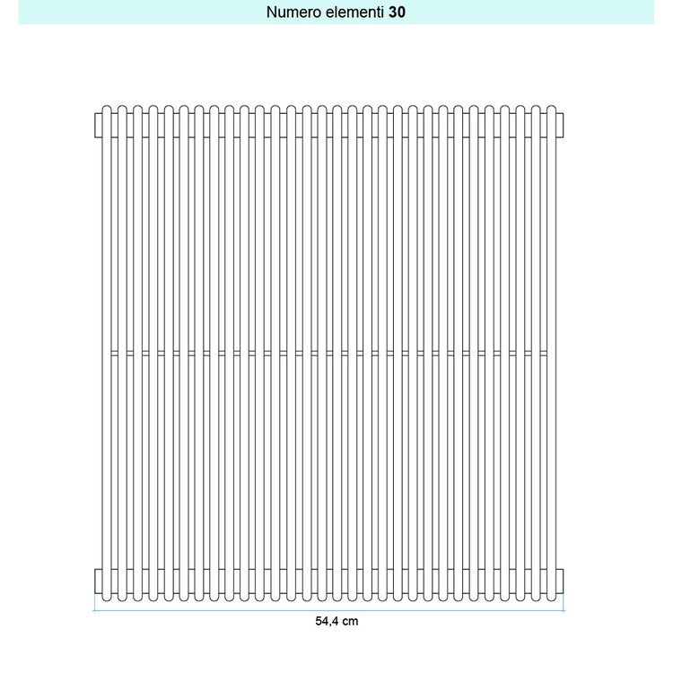 Irsap Design-Heizkörper ARPA 12 vertikal, 30 Glieder, H 182 × B 54,4 × T 4 cm, Violettblau RAL 5000 seidenmatt (Farbcode 69) A1218203069IR01A01