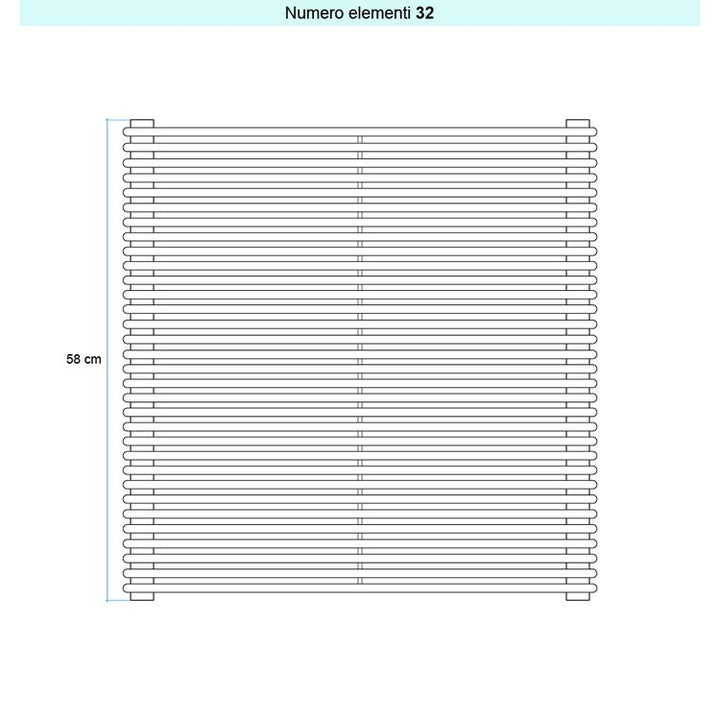Irsap Design-Heizkörper ARPA 12 horizontal, 32 Glieder, H 58 × B 92 × T 4 cm, Perlgrau Strukturlack (Farbcode L6) A12092032L6IR01H01