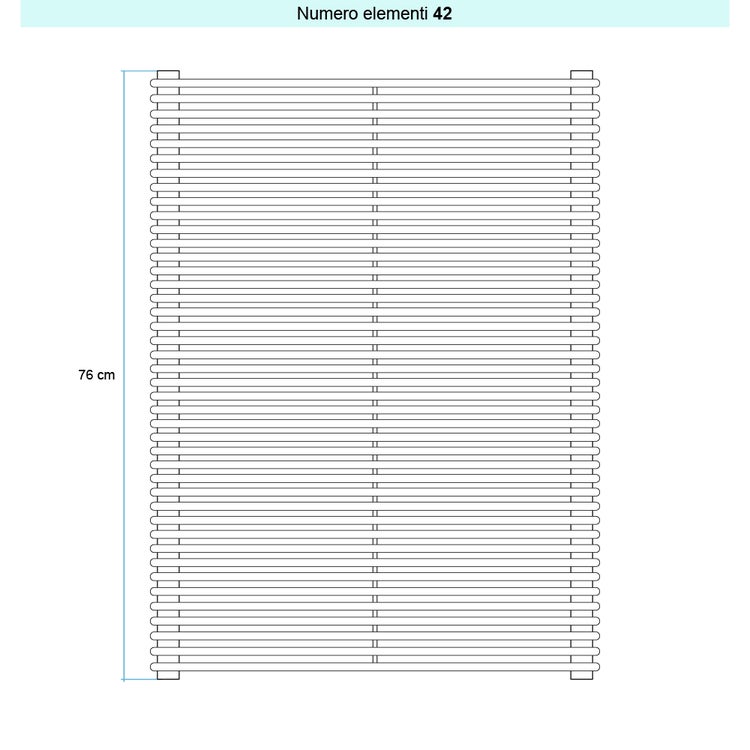 Irsap Design-Heizkörper ARPA 12 horizontal, 42 Glieder, H 76 × B 52 × T 4 cm, Weiß RAL 9016 matt (Farbcode Y5) A12052042Y5IR01H01