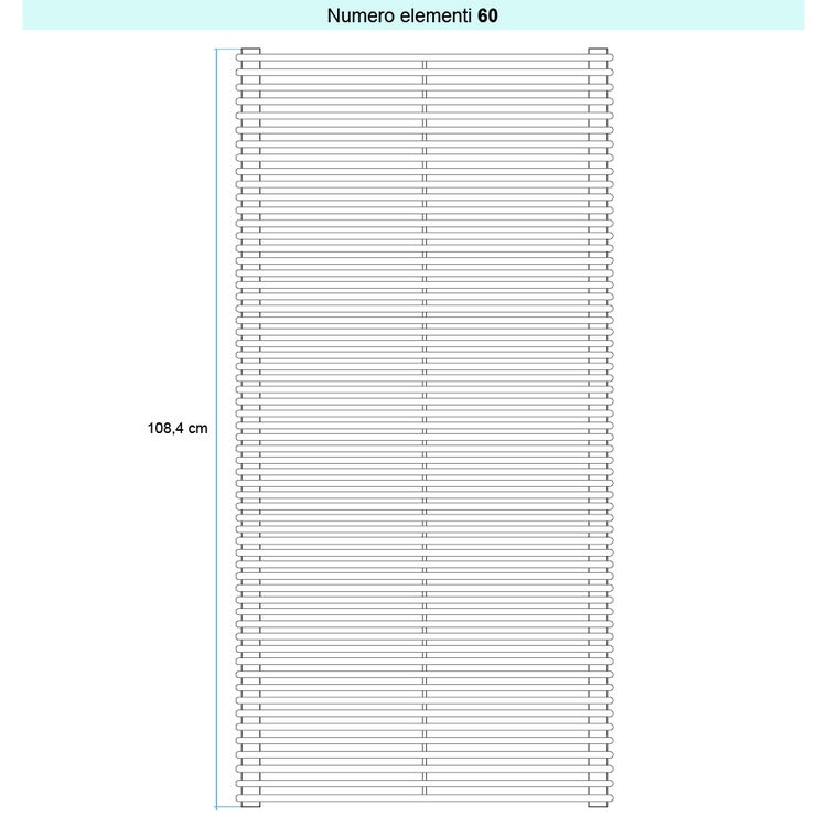 Irsap Design-Heizkörper ARPA 12 horizontal, 60 Glieder, H 108,4 × B 67 × T 4 cm, Schwarz satiniert Strukturlack (Farbcode 30) A1206706030IR01H01