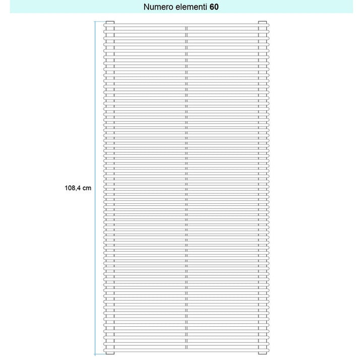 Irsap Design-Heizkörper ARPA 12 horizontal, 60 Glieder, H 108,4 × B 67 × T 4 cm, Schwarz satiniert Strukturlack (Farbcode 30) A1206706030IR01H01