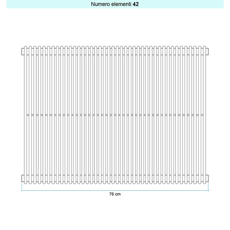 Irsap Design-Heizkörper ARPA 12 vertikal, 42 Glieder, H 55 × B 76 × T 4 cm, Weiß Standard glänzend (Farbcode 01) A1205504201IR01A01