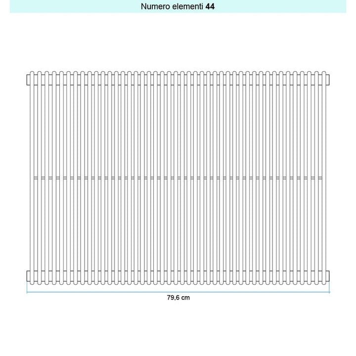 Irsap Design-Heizkörper ARPA 12 vertikal, 44 Glieder, H 55 × B 79,6 × T 4 cm, Weiß Standard glänzend (Farbcode 01) A1205504401IR01A01