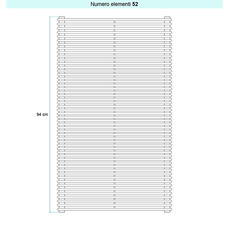 Irsap Design-Heizkörper ARPA 12 horizontal, 52 Glieder, H 94 × B 55 × T 4 cm, Weiß Standard glänzend (Farbcode 01) A1205505201IR01H01