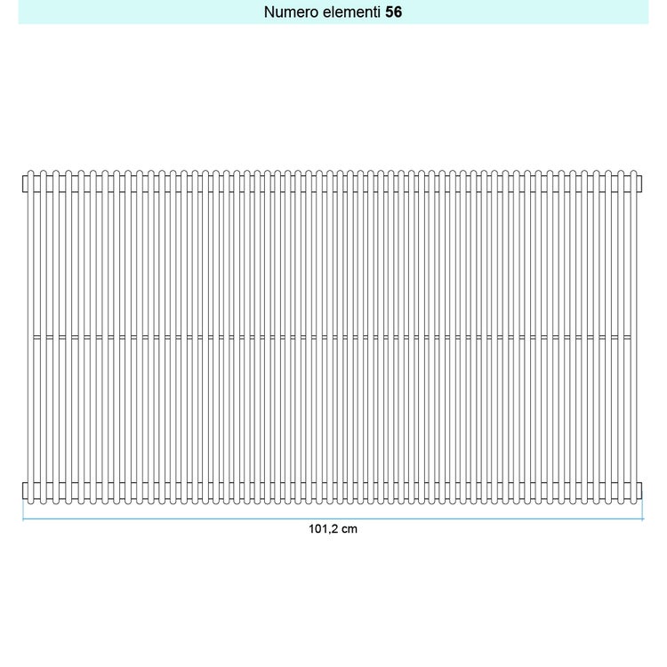 Irsap Design-Heizkörper ARPA 12 vertikal, 56 Glieder, H 70 × B 101,2 × T 4 cm, Weiß Standard glänzend (Farbcode 01) A1207005601IR01A01