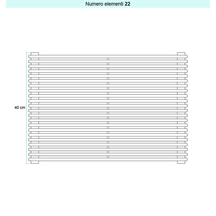 Irsap Design-Heizkörper ARPA 12 horizontal, 22 Glieder, H 40 × B 122 × T 4 cm, Schwarz satiniert Strukturlack (Farbcode 30) A1212202230IR01H01