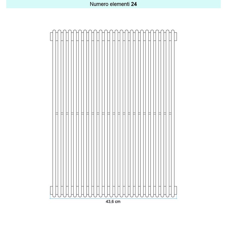 Irsap Design-Heizkörper ARPA 12 vertikal, 24 Glieder, H 122 × B 43,6 × T 4 cm, Tabakbraun Strukturlack (Farbcode 1B) A121220241BIR01A01