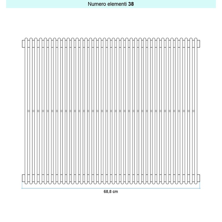 Irsap Design-Heizkörper ARPA 12 vertikal, 38 Glieder, H 182 × B 68,8 × T 4 cm, Sunstone Strukturlack (Farbcode 2D) A121820382DIR01A01