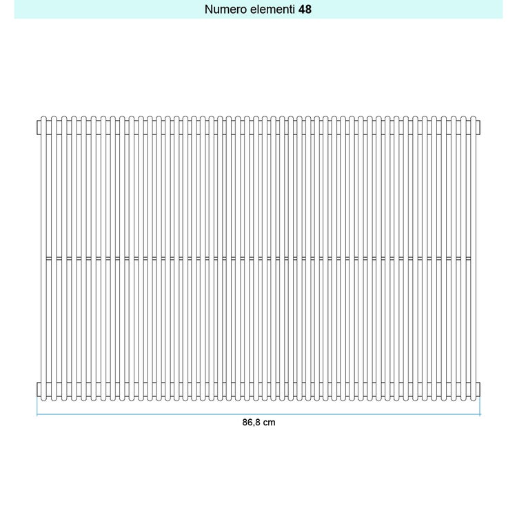 Irsap Design-Heizkörper ARPA 12 vertikal, 48 Glieder, H 65 × B 86,8 × T 4 cm, Weiß Standard glänzend (Farbcode 01) A1206504801IR01A01