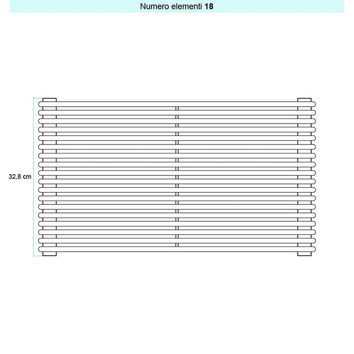Irsap Design-Heizkörper ARPA 12 horizontal, 18 Glieder, H 32,8 × B 92 × T 4 cm, Tabakbraun Strukturlack (Farbcode 1B) A120920181BIR01H01