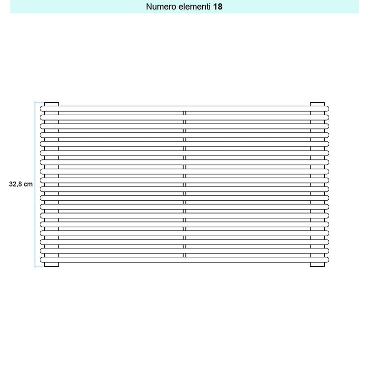 Irsap Design-Heizkörper ARPA 12 horizontal, 18 Glieder, H 32,8 × B 87 × T 4 cm, Weiß Standard glänzend (Farbcode 01) A1208701801IR01H01