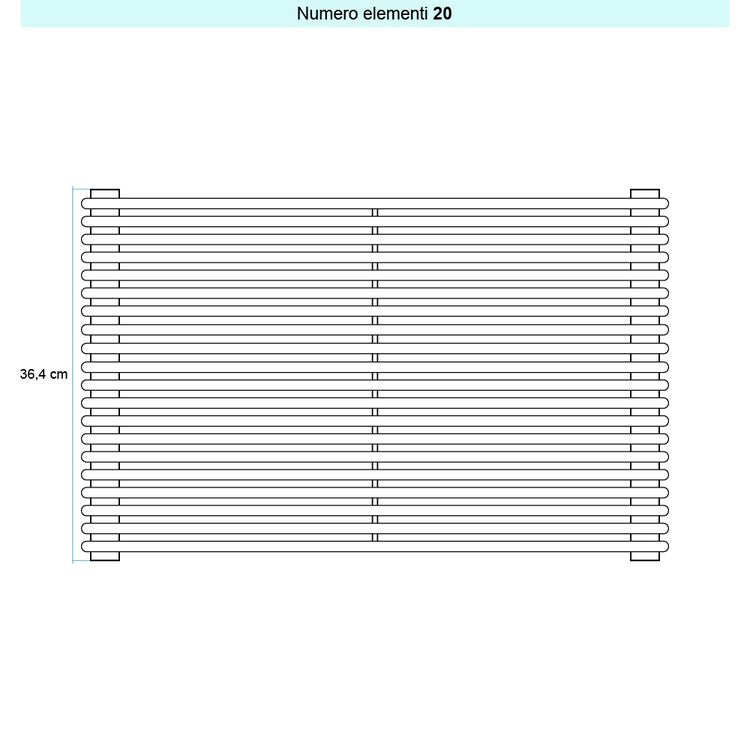 Irsap Design-Heizkörper ARPA 12 horizontal, 20 Glieder, H 36,4 × B 92 × T 4 cm, Schwarz matt (Farbcode K1) A12092020K1IR01H01