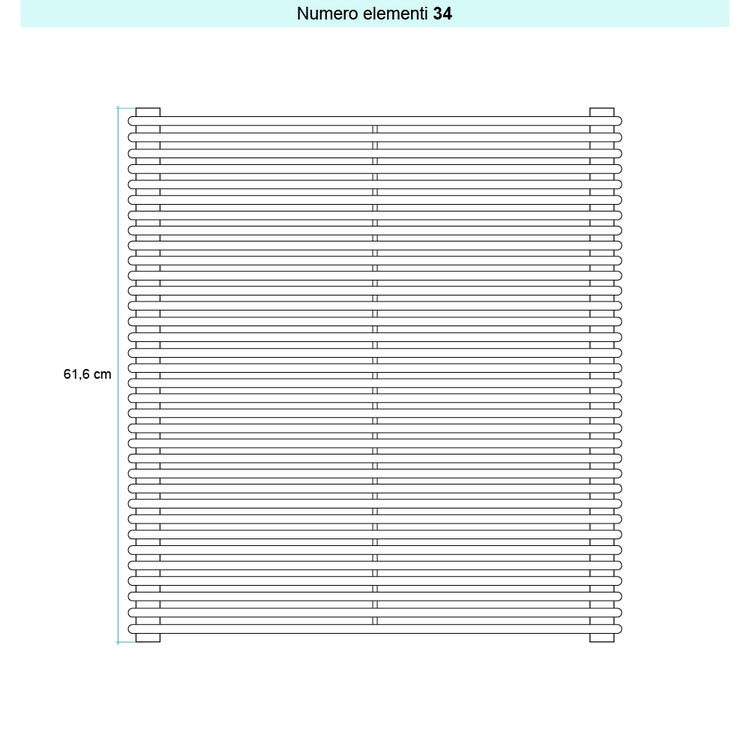 Irsap Design-Heizkörper ARPA 12 horizontal, 34 Glieder, H 61,6 × B 67 × T 4 cm, Weiß Standard glänzend (Farbcode 01) A1206703401IR01H01