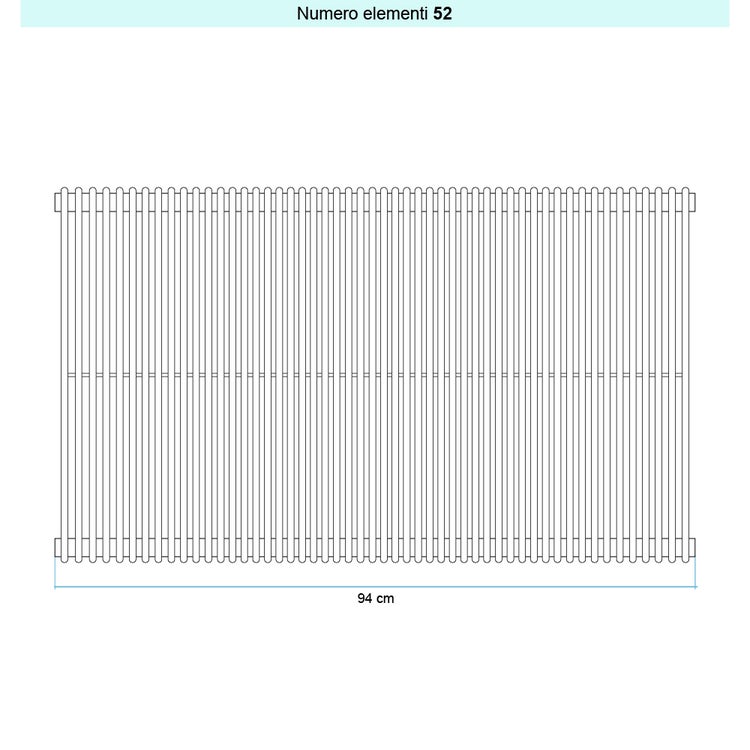 Irsap Design-Heizkörper ARPA 12 vertikal, 52 Glieder, H 202 × B 94 × T 4 cm, Weiß Standard glänzend (Farbcode 01) A1220205201IR01A01