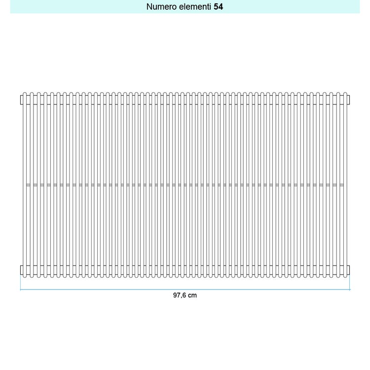 Irsap Design-Heizkörper ARPA 12 vertikal, 54 Glieder, H 70 × B 97,6 × T 4 cm, Weiß Standard glänzend (Farbcode 01) A1207005401IR01A01