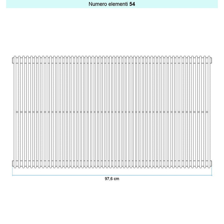 Irsap Design-Heizkörper ARPA 12 vertikal, 54 Glieder, H 70 × B 97,6 × T 4 cm, Weiß Standard glänzend (Farbcode 01) A1207005401IR01A01