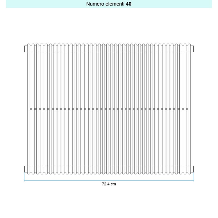 Irsap Design-Heizkörper ARPA 12 vertikal, 40 Glieder, H 252 × B 72,4 × T 4 cm, Schwarz matt (Farbcode K1) A12252040K1IR01A01