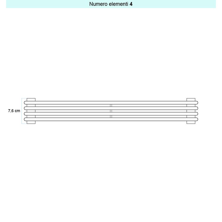 Irsap Design-Heizkörper ARPA 12 horizontal, 4 Glieder, H 7,6 × B 92 × T 4 cm, Azurite 3 Strukturlack (Farbcode 6C) A120920046CIR01H01