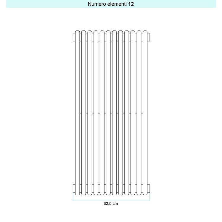 Irsap Design-Heizkörper ARPA 18 vertikal, 12 Glieder, H 92 × B 32,5 × T 4,6 cm, Eisgrau matt (Farbcode 3P) A180920123PIR01A01