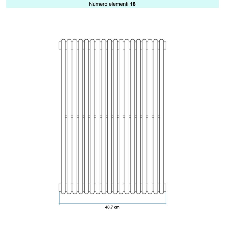 Irsap Design-Heizkörper ARPA 18 vertikal, 18 Glieder, H 55 × B 48,7 × T 4,6 cm, Weiß Standard glänzend (Farbcode 01) A1805501801IR01A01