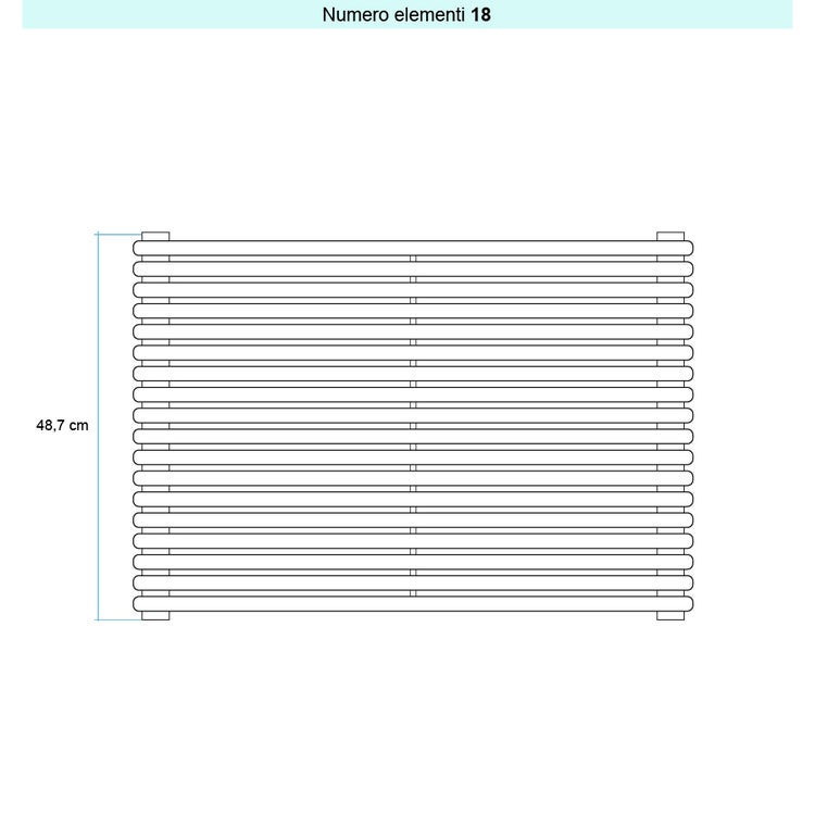 Irsap Design-Heizkörper ARPA 18 horizontal, 18 Glieder, H 48,7 × B 55 × T 4,6 cm, Manhattan-Grau glänzend (Farbcode 03) A1805501803IR01H01