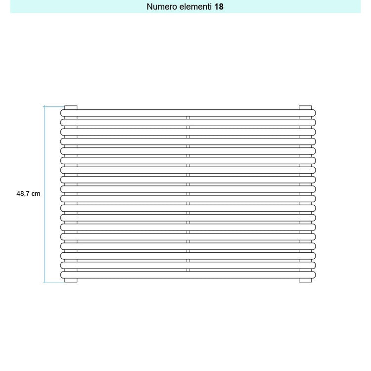 Irsap Design-Heizkörper ARPA 18 horizontal, 18 Glieder, H 48,7 × B 92 × T 4,6 cm, Sunstone Strukturlack (Farbcode 2D) A180920182DIR01H01