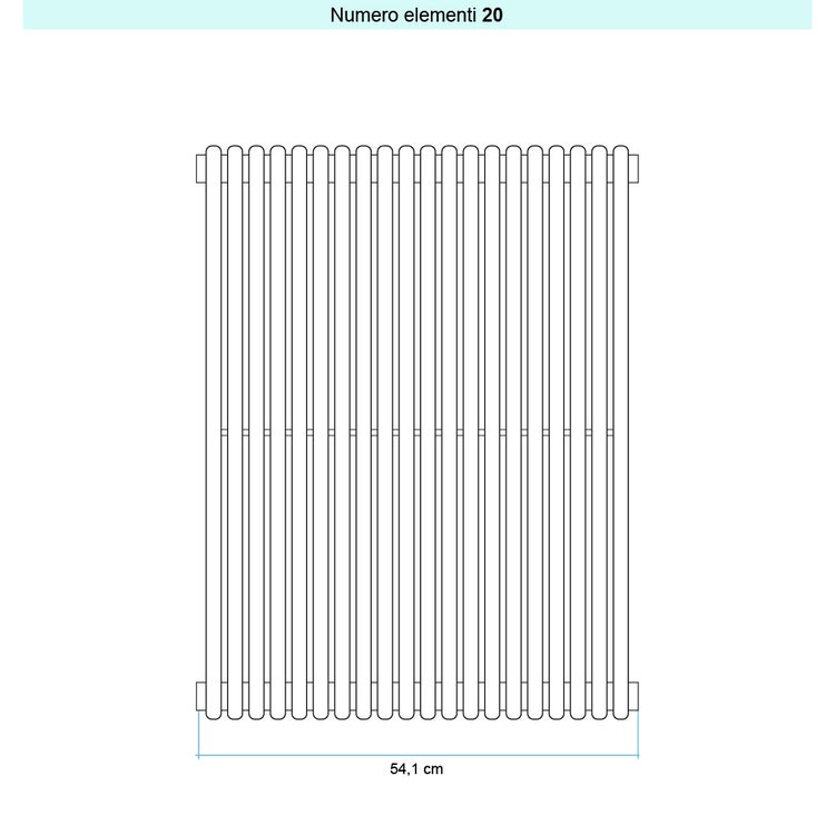Irsap Design-Heizkörper ARPA 18 vertikal, 20 Glieder, H 75 × B 54,1 × T 4,6 cm, Perlweiß Strukturlack (Farbcode 16) A1807502016IR01A01