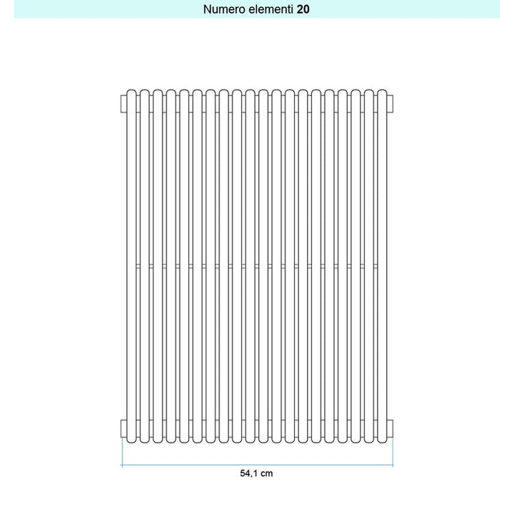 Irsap Design-Heizkörper ARPA 18 vertikal, 20 Glieder, H 252 × B 54,1 × T 4,6 cm, Tabakbraun Strukturlack (Farbcode 1B) A182520201BIR01A01