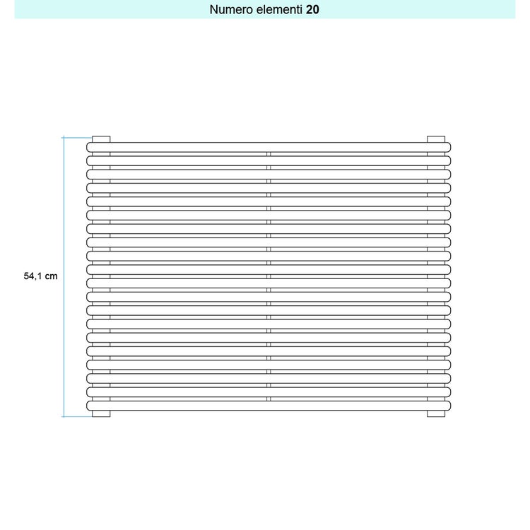 Irsap Design-Heizkörper ARPA 18 horizontal, 20 Glieder, H 54,1 × B 92 × T 4,6 cm, Manhattan-Grau glänzend (Farbcode 03) A1809202003IR01H01