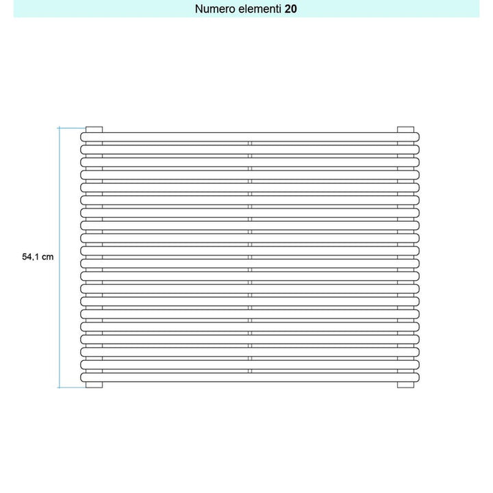 Irsap Design-Heizkörper ARPA 18 horizontal, 20 Glieder, H 54,1 × B 92 × T 4,6 cm, Manhattan-Grau glänzend (Farbcode 03) A1809202003IR01H01