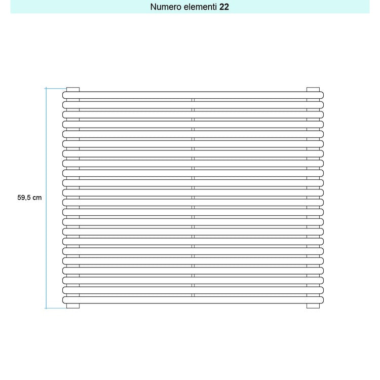 Irsap Design-Heizkörper ARPA 18 horizontal, 22 Glieder, H 59,5 × B 122 × T 4,6 cm, Mittelgrau Strukturlack (Farbcode 4D) A181220224DIR01H01
