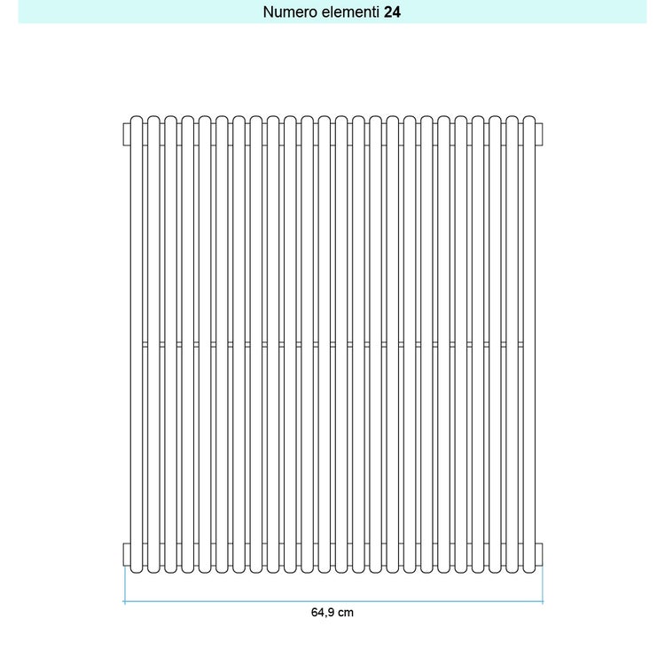 Irsap Design-Heizkörper ARPA 18 vertikal, 24 Glieder, H 70 × B 64,9 × T 4,6 cm, Weiß Standard glänzend (Farbcode 01) A1807002401IR01A01