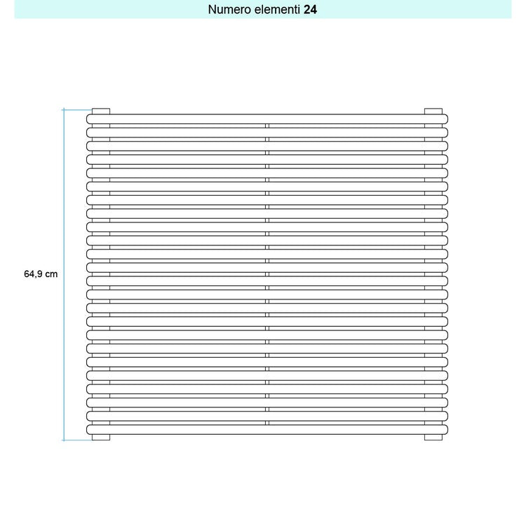 Irsap Design-Heizkörper ARPA 18 horizontal, 24 Glieder, H 64,9 × B 85 × T 4,6 cm, Quartz 2 Strukturlack (Farbcode 2C) A180850242CIR01H01