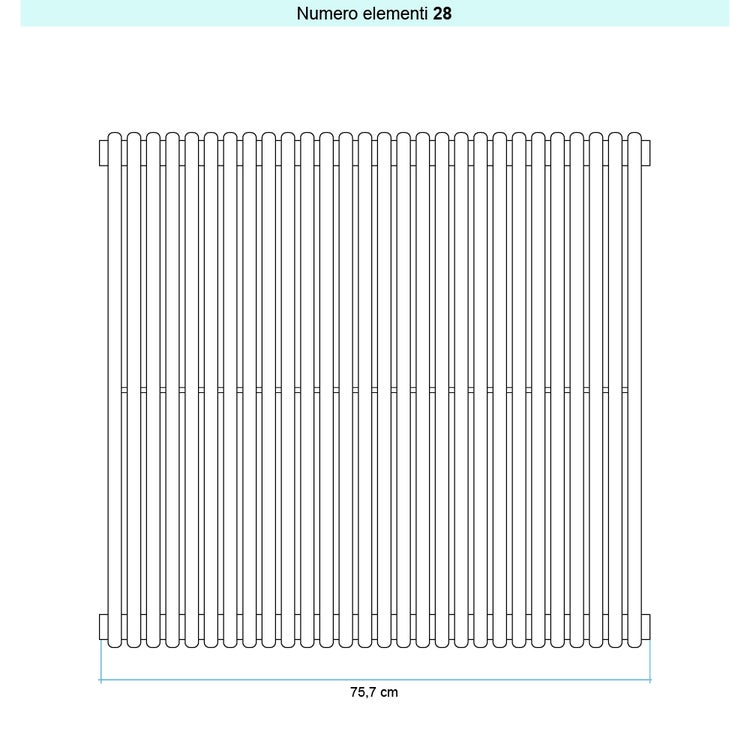 Irsap Design-Heizkörper ARPA 18 vertikal, 28 Glieder, H 85 × B 75,7 × T 4,6 cm, Mittelgrau Strukturlack (Farbcode 4D) A180850284DIR01A01