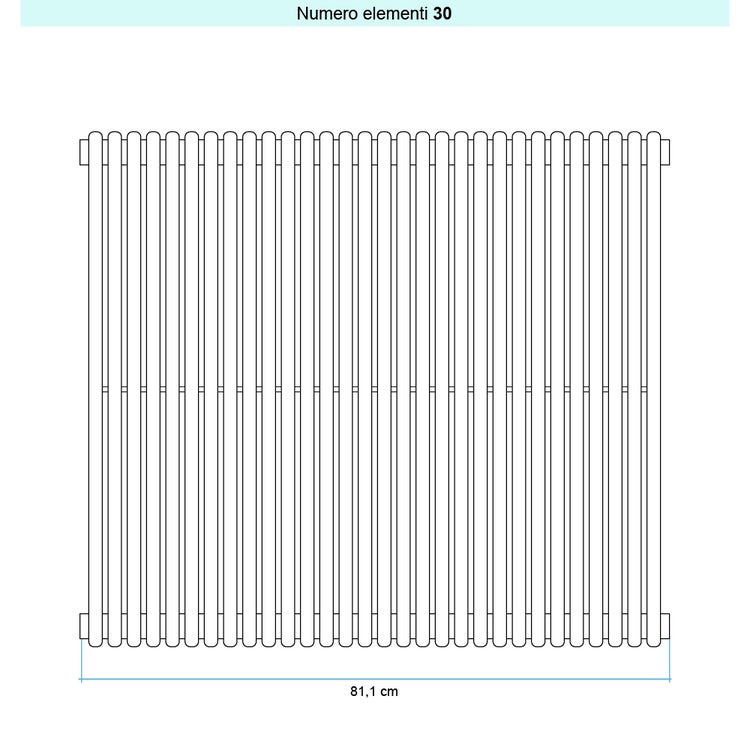 Irsap Design-Heizkörper ARPA 18 vertikal, 30 Glieder, H 182 × B 81,1 × T 4,6 cm, Weiß Standard glänzend (Farbcode 01) A1818203001IR01A01
