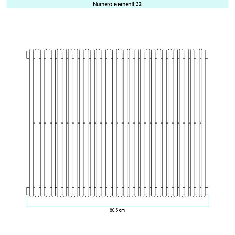 Irsap Design-Heizkörper ARPA 18 vertikal, 32 Glieder, H 67 × B 86,5 × T 4,6 cm, Weiß Standard glänzend (Farbcode 01) A1806703201IR01A01