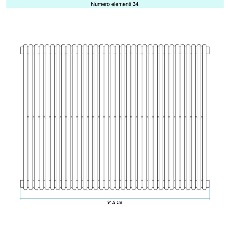Irsap Design-Heizkörper ARPA 18 vertikal, 34 Glieder, H 75 × B 91,9 × T 4,6 cm, Weiß Standard glänzend (Farbcode 01) A1807503401IR01A01