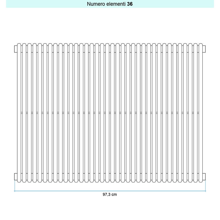 Irsap Design-Heizkörper ARPA 18 vertikal, 36 Glieder, H 182 × B 97,3 × T 4,6 cm, Weiß Standard glänzend (Farbcode 01) A1818203601IR01A01