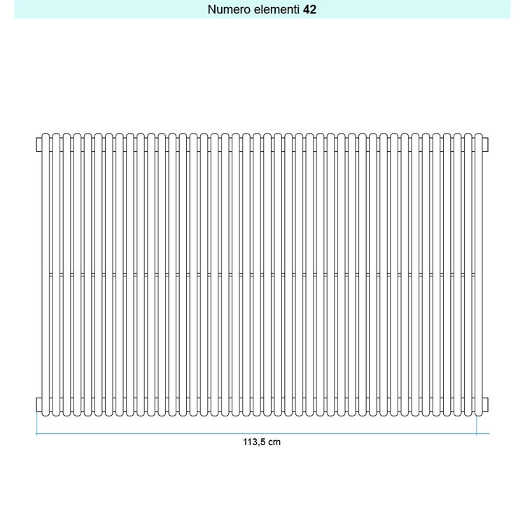 Irsap Design-Heizkörper ARPA 18 vertikal, 42 Glieder, H 222 × B 113,5 × T 4,6 cm, Weiß Standard glänzend (Farbcode 01) A1822204201IR01A01