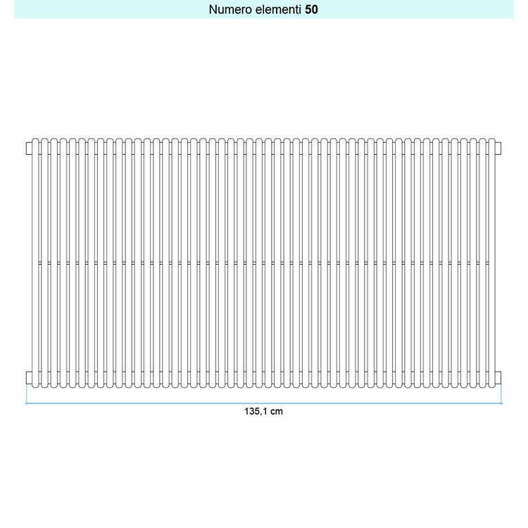 Irsap Design-Heizkörper ARPA 18 vertikal, 50 Glieder, H 92 × B 135,1 × T 4,6 cm, Weiß Standard glänzend (Farbcode 01) A1809205001IR01A01