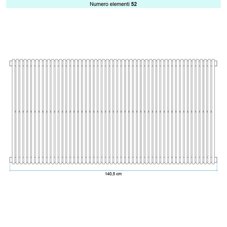 Irsap Design-Heizkörper ARPA 18 vertikal, 52 Glieder, H 182 × B 140,5 × T 4,6 cm, Weiß Standard glänzend (Farbcode 01) A1818205201IR01A01