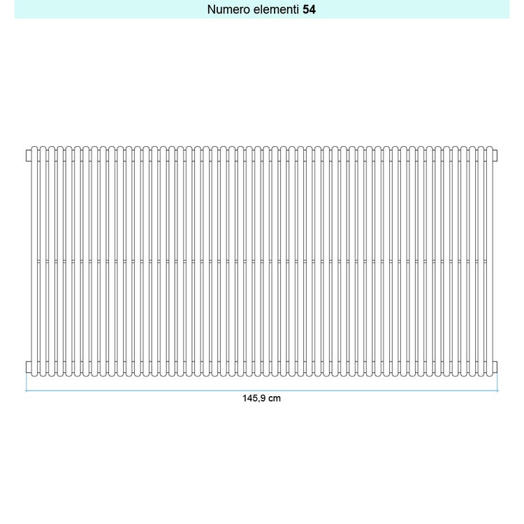 Irsap Design-Heizkörper ARPA 18 vertikal, 54 Glieder, H 75 × B 145,9 × T 4,6 cm, Weiß Standard glänzend (Farbcode 01) A1807505401IR01A01