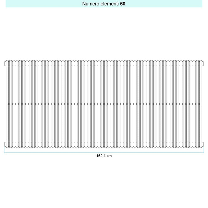 Irsap Design-Heizkörper ARPA 18 vertikal, 60 Glieder, H 252 × B 162,1 × T 4,6 cm, Weiß Standard glänzend (Farbcode 01) A1825206001IR01A01