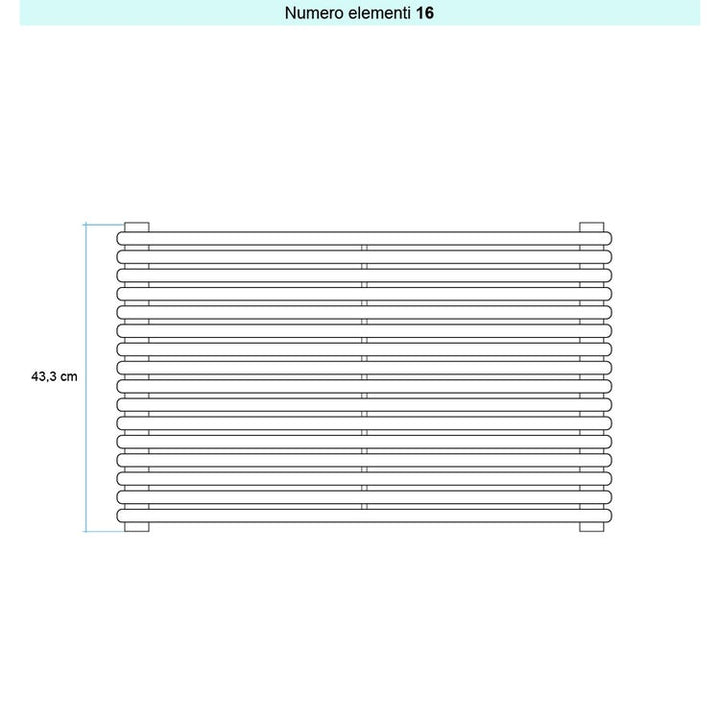 Irsap Design-Heizkörper ARPA 18 horizontal, 16 Glieder, H 43,6 × B 122 × T 4,6 cm, Blaulila RAL 4005 seidenmatt (Farbcode 65) A1812201665IR01H01
