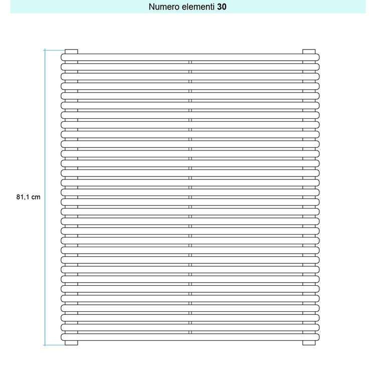 Irsap Design-Heizkörper ARPA 18 horizontal, 30 Glieder, H 81,1 × B 152 × T 4,6 cm, Weiß Standard glänzend (Farbcode 01) A1815203001IR01H01