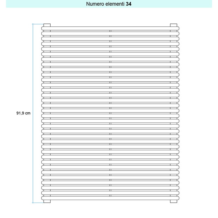 Irsap Design-Heizkörper ARPA 18 horizontal, 34 Glieder, H 91,9 × B 92 × T 4,6 cm, Weiß Standard glänzend (Farbcode 01) A1809203401IR01H01