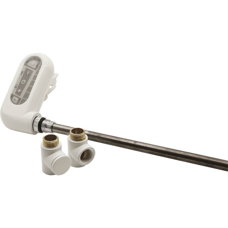 Irsap Elektrische Widerstandsheizung mit elektronischer Steuerung weiß, 300W (L. 35 cm) mit 2 T-Stücken 1/2" + 1 Stopfen 1/2" ANRE03009SP01